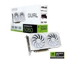 Vaizdo plokštė ASUS Dual GeForce RTX 5060 Baltas OC leidimas, 8192 MB GDDR7