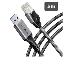 AXAGON ADE-AM50 USB-A 5 Gbps – Gigabit Ethernet adapteris su integruotu CAT6 RJ-45 tinklo kabeliu (5 m), Asix AX88179B