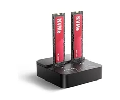 „AXAGON ADSA-M2C22L“, USB-C 20Gbps prijungimo stotelė, skirta 2× M.2 NVMe SSD diskams su klonavimo funkcija