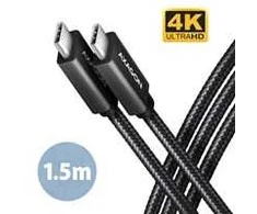 AXAGON BUCM32-CM15AB laidas USB-C <-> USB-C 3.2 Gen 2, 1.5m, PD 100W, 5A, 4K HD, ALU, pintas, Juodas