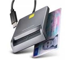 AXAGON CRE-SM3TC USB-C išmaniųjų kortelių/ID kortelių skaitytuvas su 1,2 m laidu