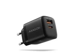 AXAGON ACU-PQ33, GaN nabíječka do sítě 33W, USB-A + USB-C, PD3.0/PPS/QC4+/SFC2.0/Apple, juoda