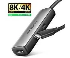 AXAGON RVC-HI8KPD USB-C - HDMI 2.1 adapter, 8K/60Hz, 4K/144Hz, HDR10+, PD 100W
