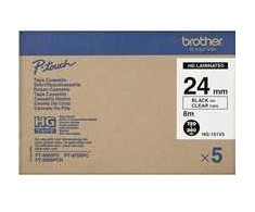 Spausdintuvas BROTHER HGE151V5 24MM Juodas ON CLEAR - 5 PACK