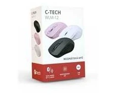Pelė C-Tech C-TECH pelė Dual mode WLM-12PK, bezdrátowa, 1600DPI, 6 przycisków, rožinė, USB nano receiver