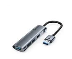 C-Tech USB HUB C-TECH UHB-U3-AL, USB šakotuvas, 4x USB 3.2 Gen 1, aliuminio korpusas