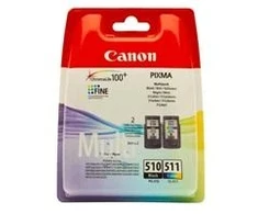 „Canon“ rašalo kasetė + fotopopierius vertės paketas | PG-510/CL-511 | Rašalo kasetė/popieriaus rinkinys | Spalva (žydra, rausvai raudona, geltona)