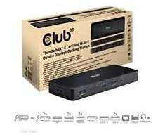 „Club 3D Club3D“ prijungimo stotis 16 viename „ThunderBolt 4“, (2 x „Thunderbolt“, 3 x DP, 2 x HDMI, 3 x USB, RJ45, SD-TF kortelė, 1 x USB-C, 150 W PD)
