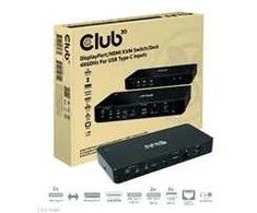 Club 3D Club3D KVM jungiklis 4K60Hz 2x USB-C> HDMI/DP/3xUSB/2xUSB-C/LAN mažmeninė prekyba