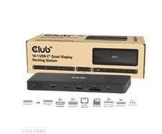 Club 3D „Club3D“ USB-C krovimo stotelė 14v1, 2xHDMI, 2xDP, 3xUSB-C, 1xUSB-C PD, 2xUSB, 1xRJ45, 1x3,5 mm, Micro SD/SD, juoda