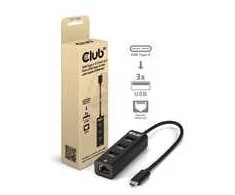 HUB USB Club 3D Club3D USB šakotuvas USB Typ-C 3.2 > 3x USB Type A 1Gbps mažmeninė prekyba