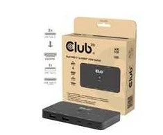 „Club 3D“ „Club3D KVM“ jungiklis 4K60Hz 2x USB-C> HDMI/3xUSB/USB-C 100W PD