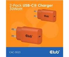 Club 3D Mobiliųjų įkroviklių komplektas USB-C 30W oranžinis CAC-3023 CLUB3D