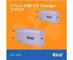 Club 3D Club3D Lifestyle Ladegerät USB-C 30Watt, 2Stk lila retail