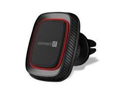 Connect IT InCarz 4Strong360 CARBON universalus magnetinis automobilinis laikiklis, 4 magnetai, raudonas