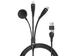 CONNECT IT Nabíjecí kabelis Wirez 6v1, USB-C/USB, Lightning, Bezdrátová nabíječka na hodinky, 1.25m, juoda