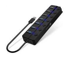 CONNECT IT USB Hub Mighty Switch 2, 4xUSB 3.0, 3xUSB 2.0, išorinis, juoda
