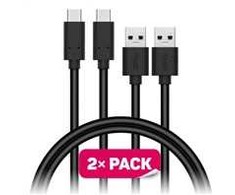 CONNECT IT Wirez USB-C (C tipo) -> USB-A, USB 3.1 Gen 1, juodas, 1 m (2 vnt. pakuotėje)