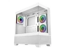 „Cooler Master Elite 690 Wood“, ATX, permatomas šoninis skydelis, 3x 120 mm ARGB ventiliatoriai, baltas