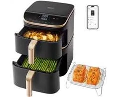 „Cosori Turbo Tower Pro Smart Single“ 10,8 l autonominė 2630 W karšto oro gruzdintuvė, Juodas, auksinė