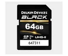 Delkin SDXC Juodas Rugged UHS-II R300/W250 (V90) 64GB (nauja)