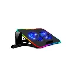 EVOLVEO CoolPro, chladící podložka pod notebook, 2x ventilátor, RGB podsvícení, juoda