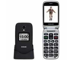 Išmanusis telefonas Evolveo EasyPhone FS, atverčiamas mobilusis telefonas 2.8" senjorams su įkrovimo stovu (geltonos spalvos)