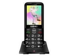 Mobilusis telefonas „Evolveo EasyPhone XO“, senjorams skirtas mobilusis telefonas su įkrovimo stovu, juodas