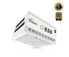 Montech EVOLVEO G650, zdroj 650W, 80+ GOLD, ATX 3.1, aPFC, 140 mm ventilátor, plně modulární, záruka 3 roky, bílý