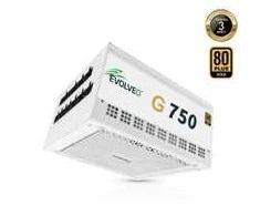 EVOLVEO G750, zdroj 750W, 80+ GOLD, ATX 3.1, aPFC, 140 mm ventilátor, plně modulární, záruka 3 roky, bílý
