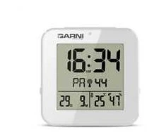Garni Technology GARNI 138W - skaitmeninis žadintuvas su termometru ir higrometru, baltas