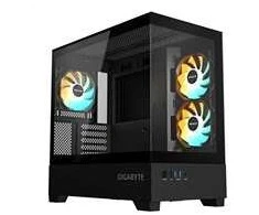 GIGABYTE C201 Panoramic, Tower tipo korpusas - juodas, grūdintas stiklas x 2