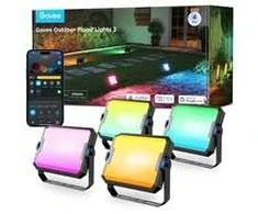 Outdoor „Govee H8057“ lauko prožektoriai 2 | LED prožektoriai | „Wi-Fi“ + „Bluetooth“, RGBWW, IP66