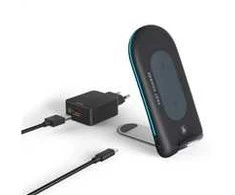 HAMA INDUKCINIS Įkroviklis QI-FC 15S 15W / USB-C + Įkroviklis QC 3.0 Juodas