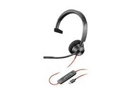 Ausinės POLY Blackwire 3310 Microsoft Teams sertifikuota ausinė + USB-C/A adapteris TAA