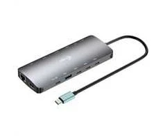 I-tec USB-C Metal Nano 3x Ekrano Docking Station 2x HDMI 1x USB-C video LAN Audio Skaitytuvas kart Maitinimo tiekimas 140W
