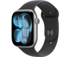 Išmanusis laikrodis Apple Watch Series 11 (2025) GPS 42mm Kosminė pilka Aliuminio Case with Juodas Sport Band S/M – Juodas
