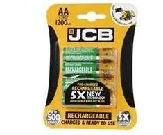 JCB RTU NiMH AA/R06 baterijos, min. 1200mAh, iš anksto įkrautos, blisterinėje pakuotėje 4 vnt.