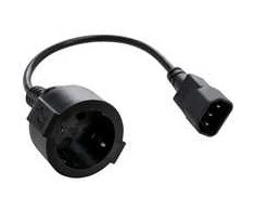 C-Tech maitinimo adapteris C14 (M) -> schuko (F), 15 cm