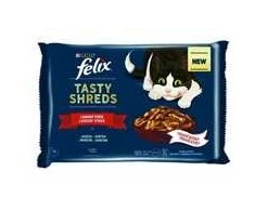 Purina Nestle Drėgnas Kačių Maistas - Felix Skanūs Gabaliukai su Jautiena ir Vištiena 4x 80g