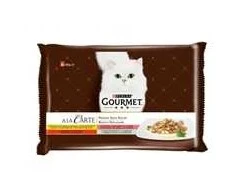Purina Nestle Drėgnas Kačių Maistas - GOURMET A la Carte Vištiena Ir Jautiena 4 x 85 g