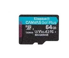 KINGSTON 64 GB Micro SDXC CANVAS GO! PLUS GEN4 200MB/S A2 U3 V30 KORTELĖ + ADAPTERIS