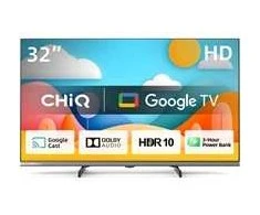 CHiQ L32M9PD televizorius, 32 colių įkroviklis, HD, išmanusis, „Google TV“, „Dolby Audio“, dbx-tv, HDR 10