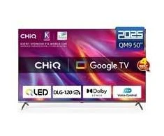 CHiQ U50QST televizorius 50", UHD, QLED, itin plonas, „Google TV“, DLG 120 Hz, „Dolby Audio“, berėmės, metalinio paviršiaus
