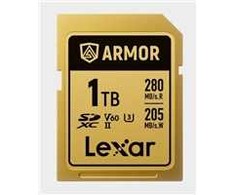 Atminties kortelė Lexar 1TB SDXC ARMOR Gold UHS-II U3, Stainless Steel, IP68 (280/210 MB/s)