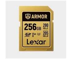 Atminties kortelė Lexar 256GB SDXC ARMOR Gold UHS-II U3, Stainless Steel, IP68 (280/210 MB/s)