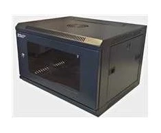 LEXI-Net 19" sieninis stelažas 9U 600x450, keliamoji galia 60 kg, stiklinės durys, išskleistos, juodas