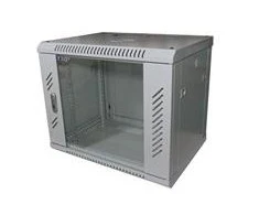 LEXI-Net 19" sieninė spinta 9U 600x450, keliamoji galia 60 kg, stiklinės durelės, išskleistos, pilkos spalvos