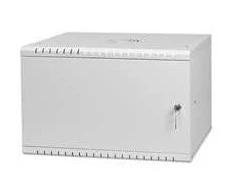 LEXI-Net 19" sieninė spinta Basic 6U 520x450, metalinės durelės, be nugarėlės, išlankstoma, pilka