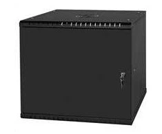 LEXI-Net 19" sieninė spinta Basic 9U 525x450, metalinės durelės, be nugarėlės, išlankstoma, juoda